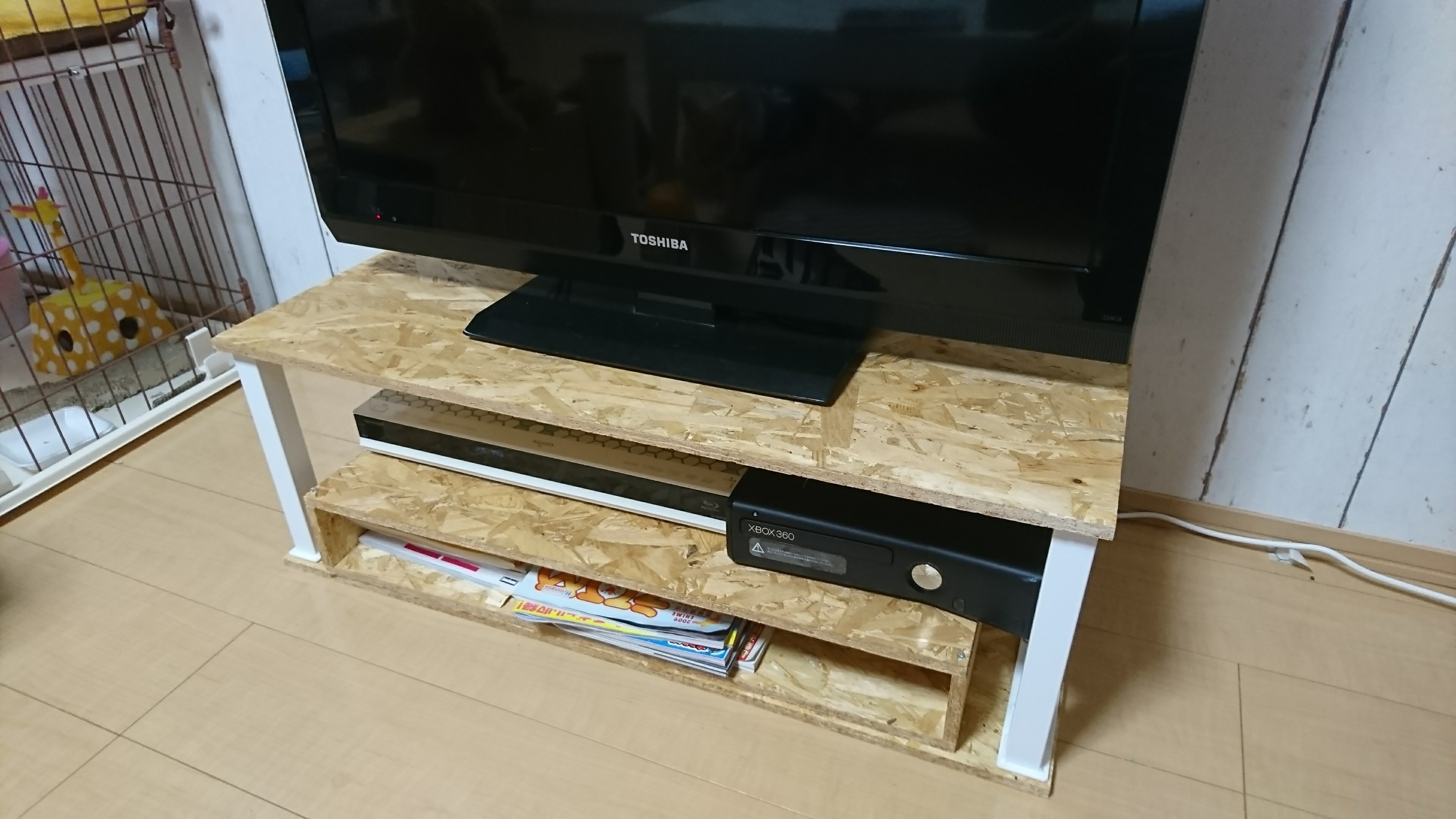 リビングDIY③簡単！OSB材とラックユニット金具で、テレビボード完成